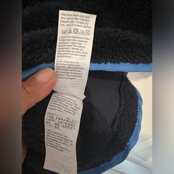 J. Crew Superplush sherpa full-zip jacket Size S color block Navy Blue Green - Picture 11 of 14